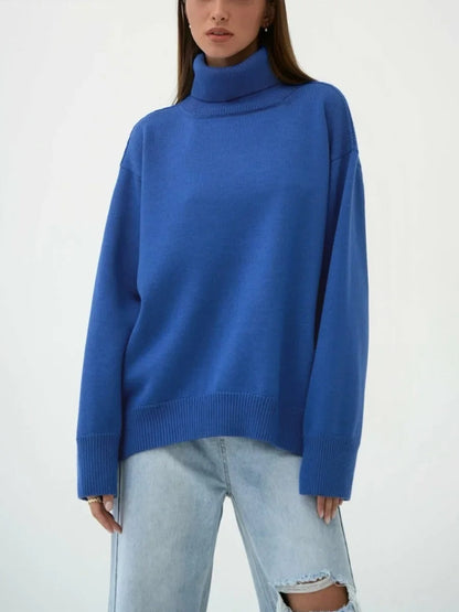 Women's Turtleneck Sweater High Collar Cuffs