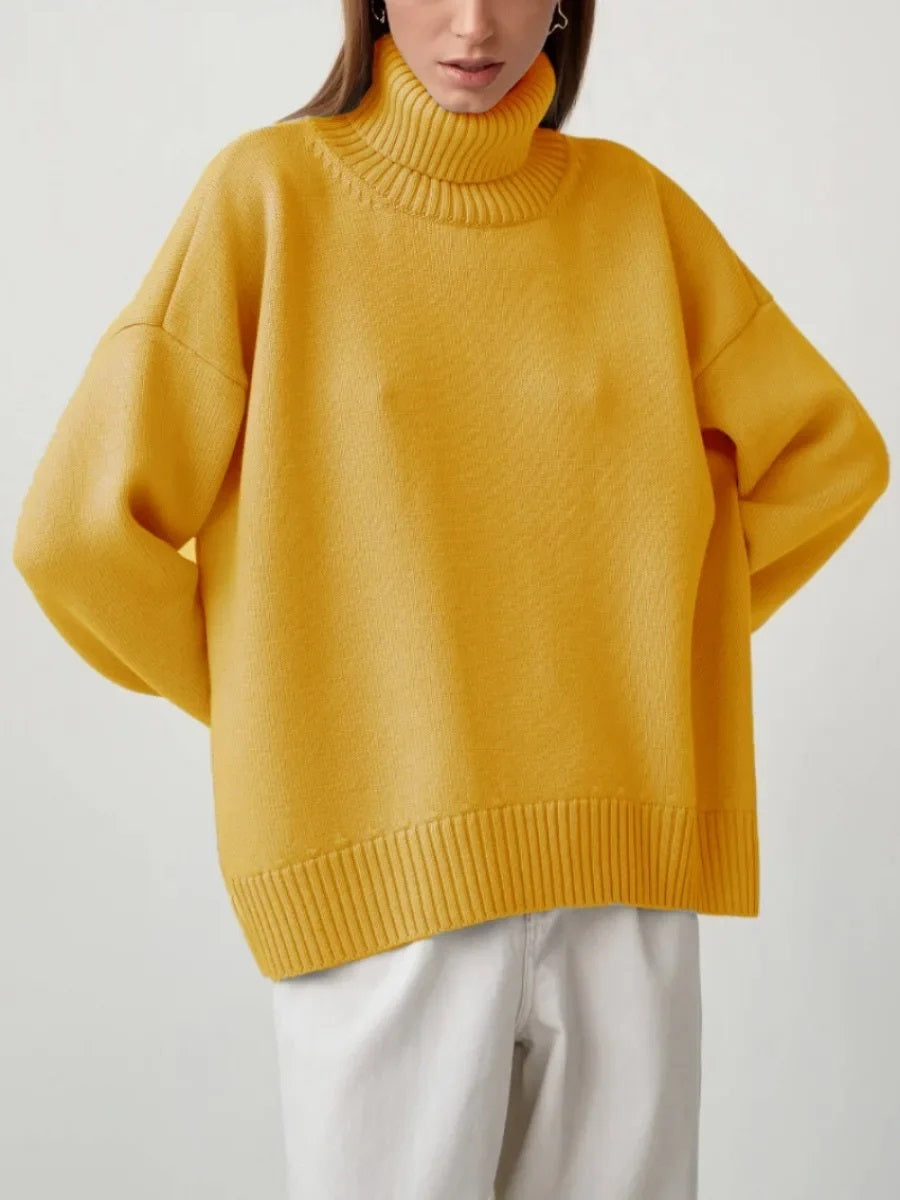 Women's Turtleneck Sweater High Collar Cuffs