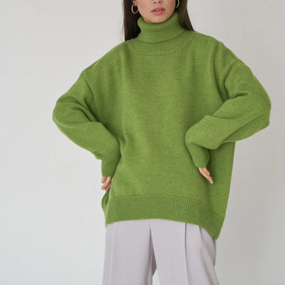 Women's Turtleneck Sweater High Collar Cuffs