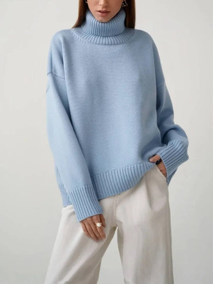 Women's Turtleneck Sweater High Collar Cuffs