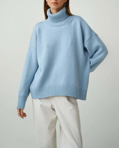 Women's Turtleneck Sweater High Collar Cuffs