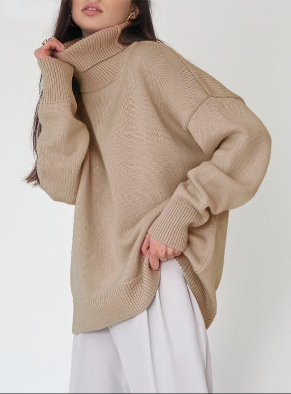 Women's Turtleneck Sweater High Collar Cuffs