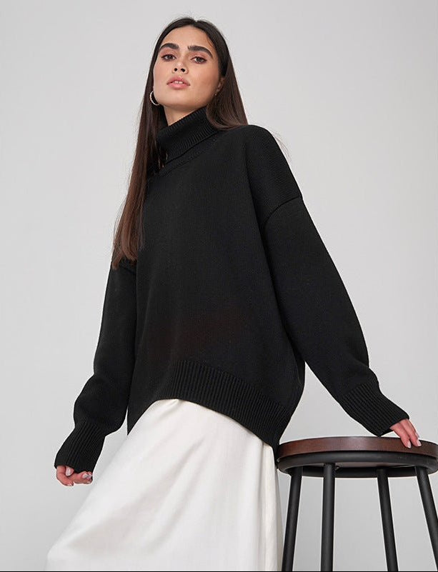 Women's Turtleneck Sweater High Collar Cuffs