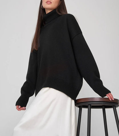 Women's Turtleneck Sweater High Collar Cuffs