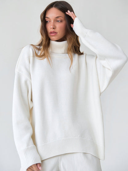 Women's Turtleneck Sweater High Collar Cuffs