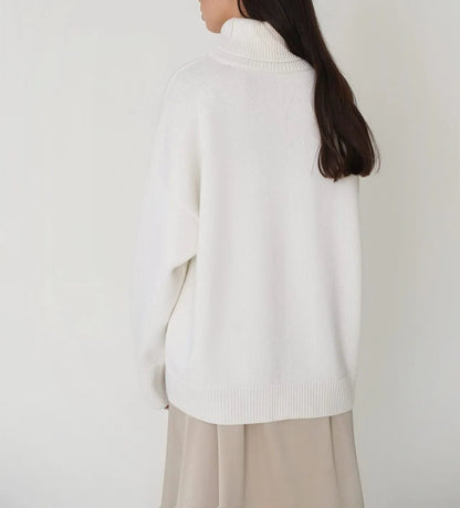 Women's Turtleneck Sweater High Collar Cuffs