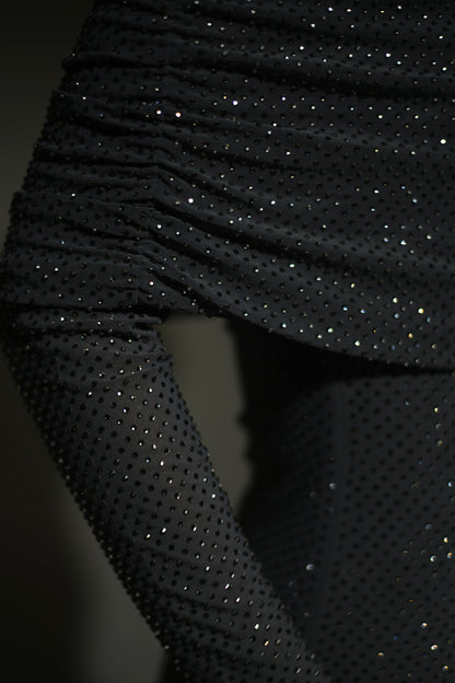 Women's Long Sleeve Wrap Maxi Dress Glitter