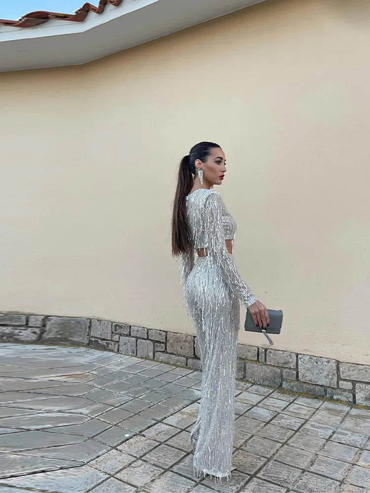 Women's Sequin And Pants Set