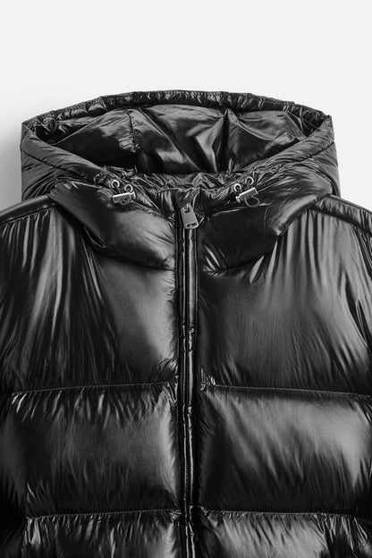 Women's Padded Hooded Jacket Zip Closure