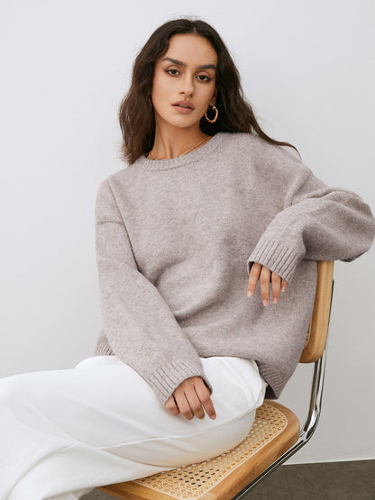 Women's Knit Sweater Round Neck - VibreMode