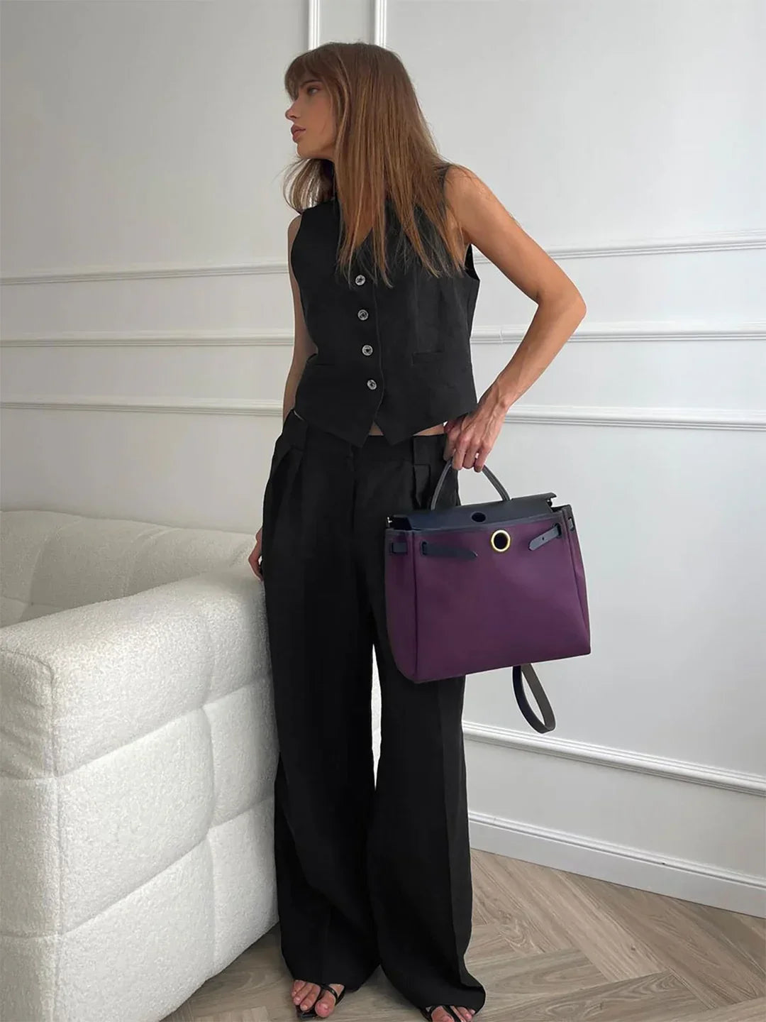 Women's Sleeveless Wide Leg Pants Set