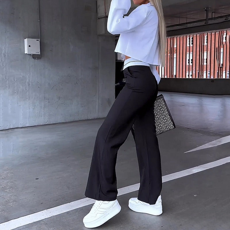 Women's Crop Two Piece Set High Waisted Pants