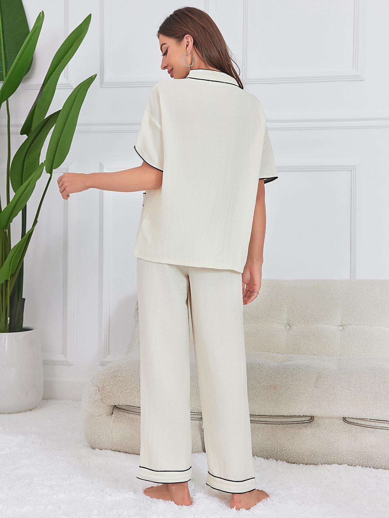 Women's 2-Piece V-Neck Wide Leg Pants Set