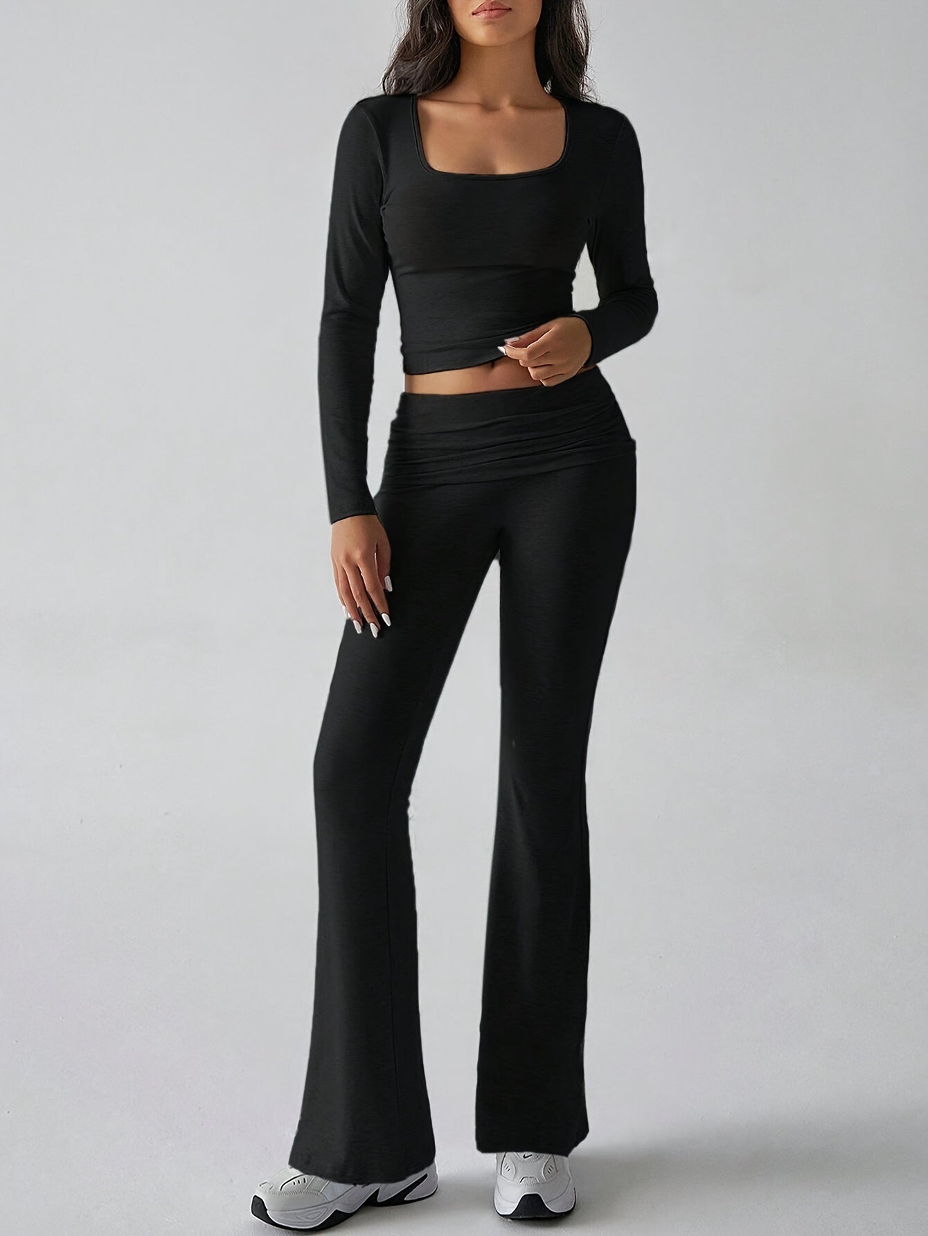Women's Long Sleeve Flared Pant Set