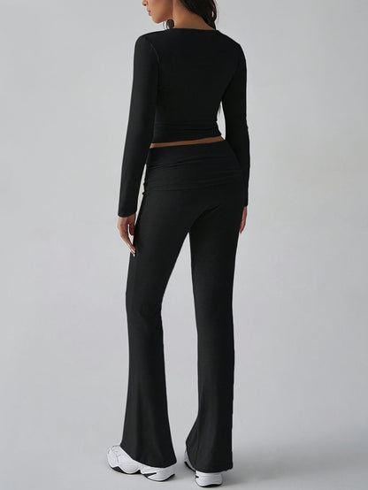 Women's Long Sleeve Flared Pant Set