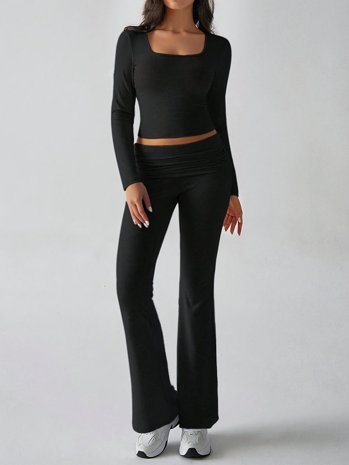 Women's Long Sleeve Flared Pant Set