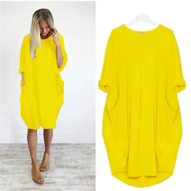 Women's Loose Fit Dress With Oversized Pockets