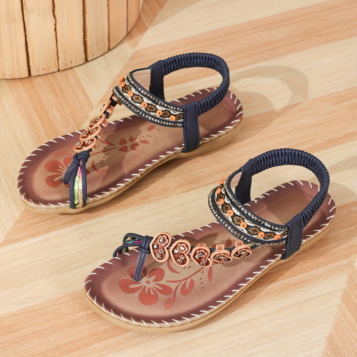 Image of Dana | Women's Toe-Post Embellished Sandals