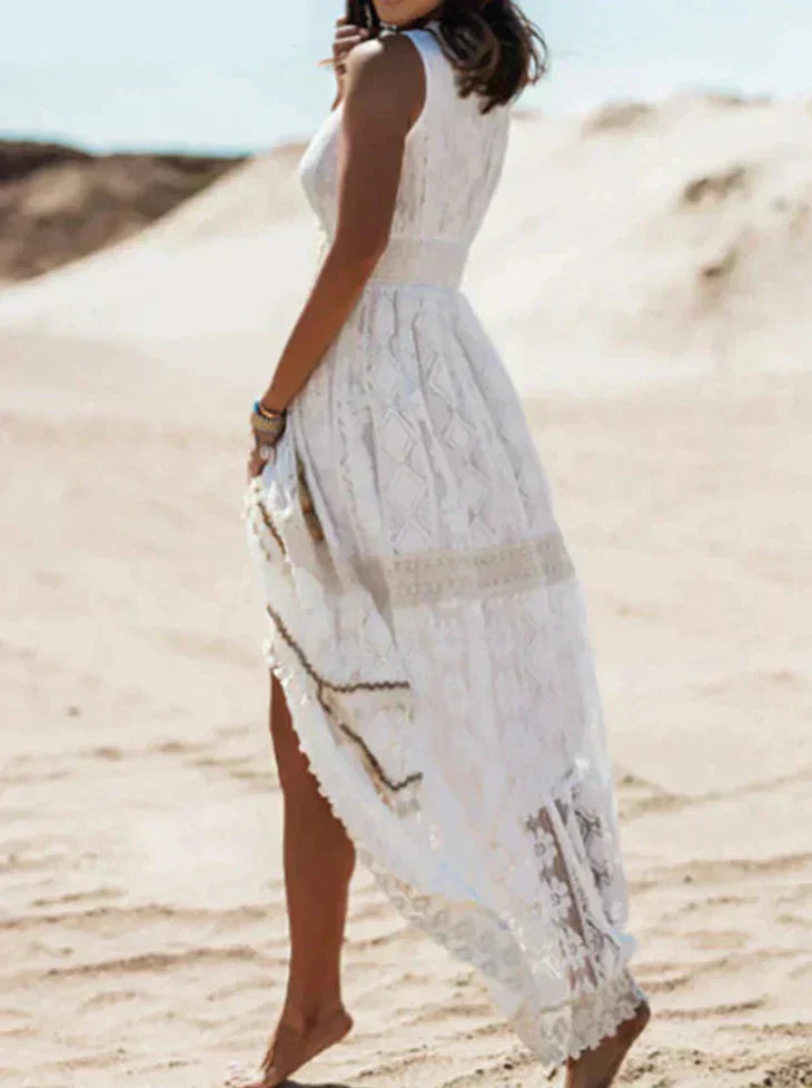 Women's Lace Maxi Dress Sleeveless A-Line