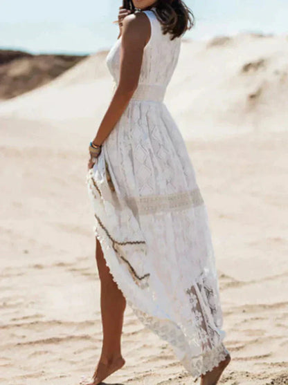 Women's Lace Maxi Dress Sleeveless A-Line
