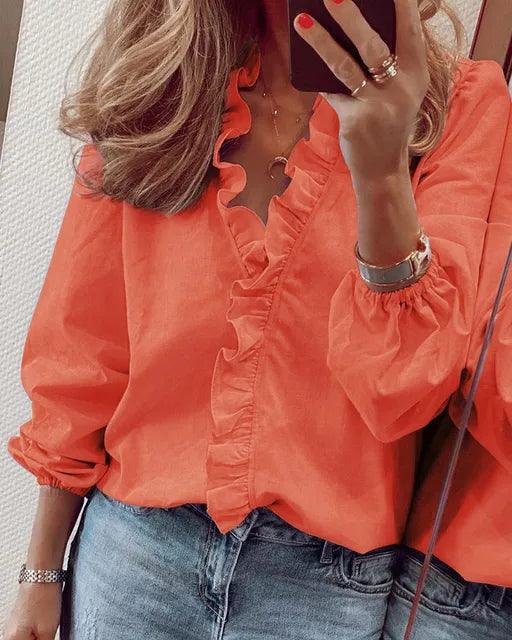 Feminine Floral Chiffon Blouse for Women