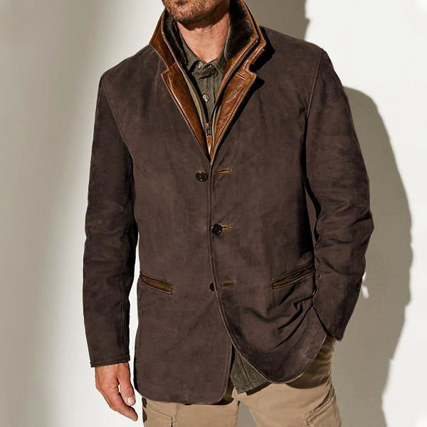 Men's Faux Leather Coat Classic Fit