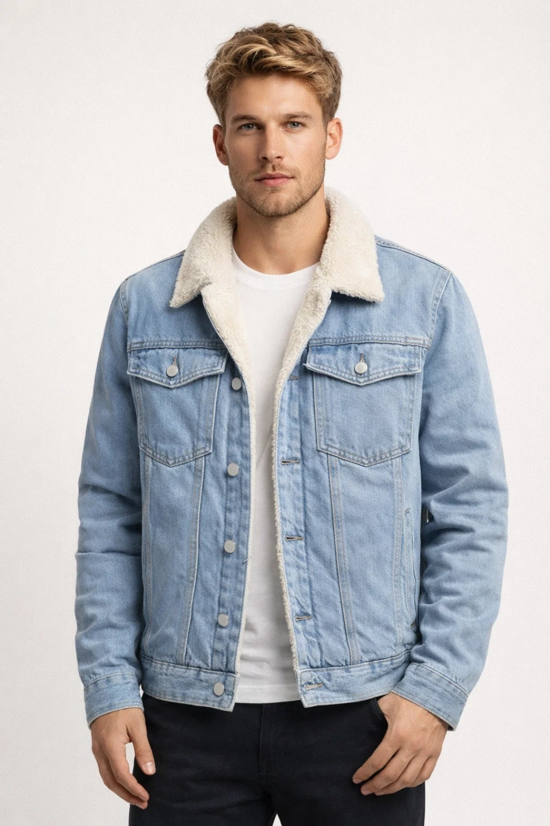 Men's Trucker Jacket Denim - VibreMode