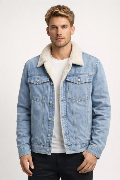 Men's Trucker Jacket Denim - VibreMode