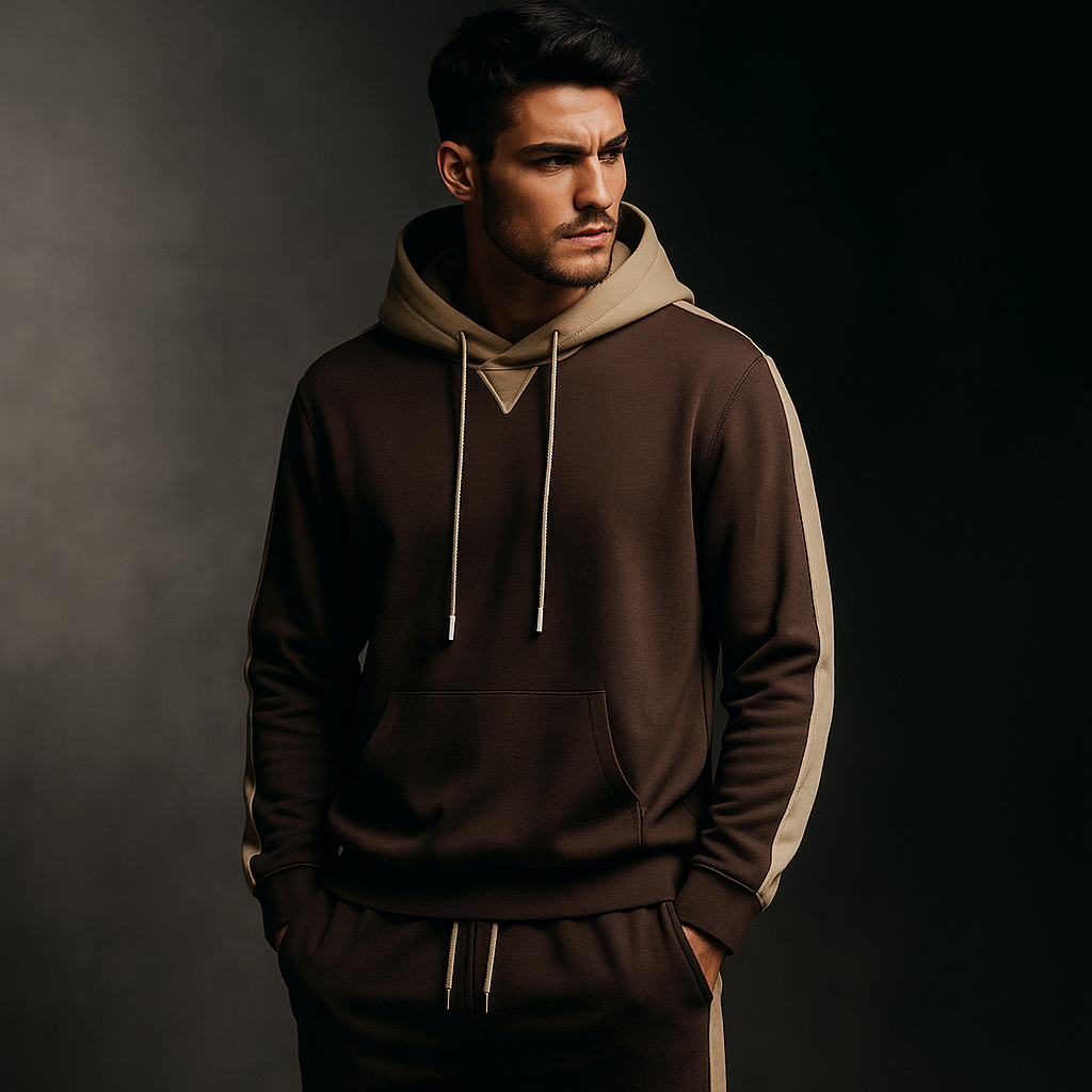 Image of Darryl | Men's Color Block Hoodie Set Tracksuit