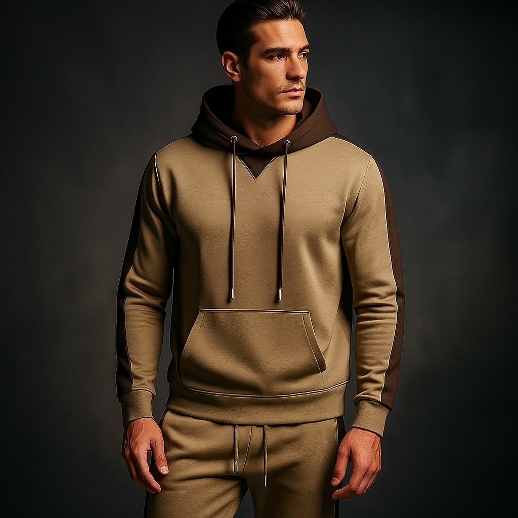 Image of Darryl | Men's Color Block Hoodie Set Tracksuit