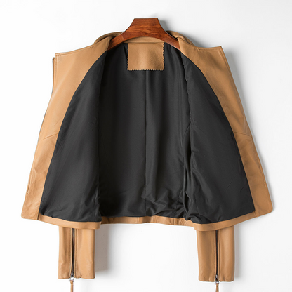 Women's Leather Jacket Long Sleeve Black