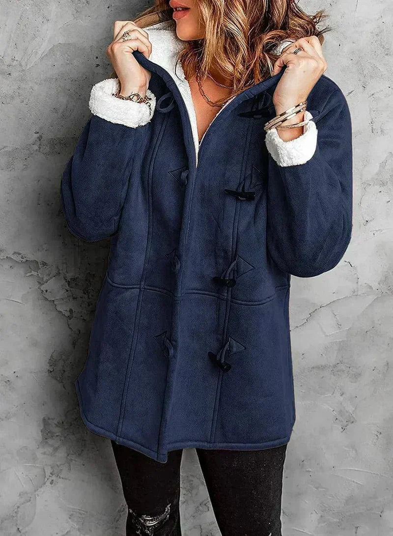 Soft Premium Hooded Coat in Faux Cashmere