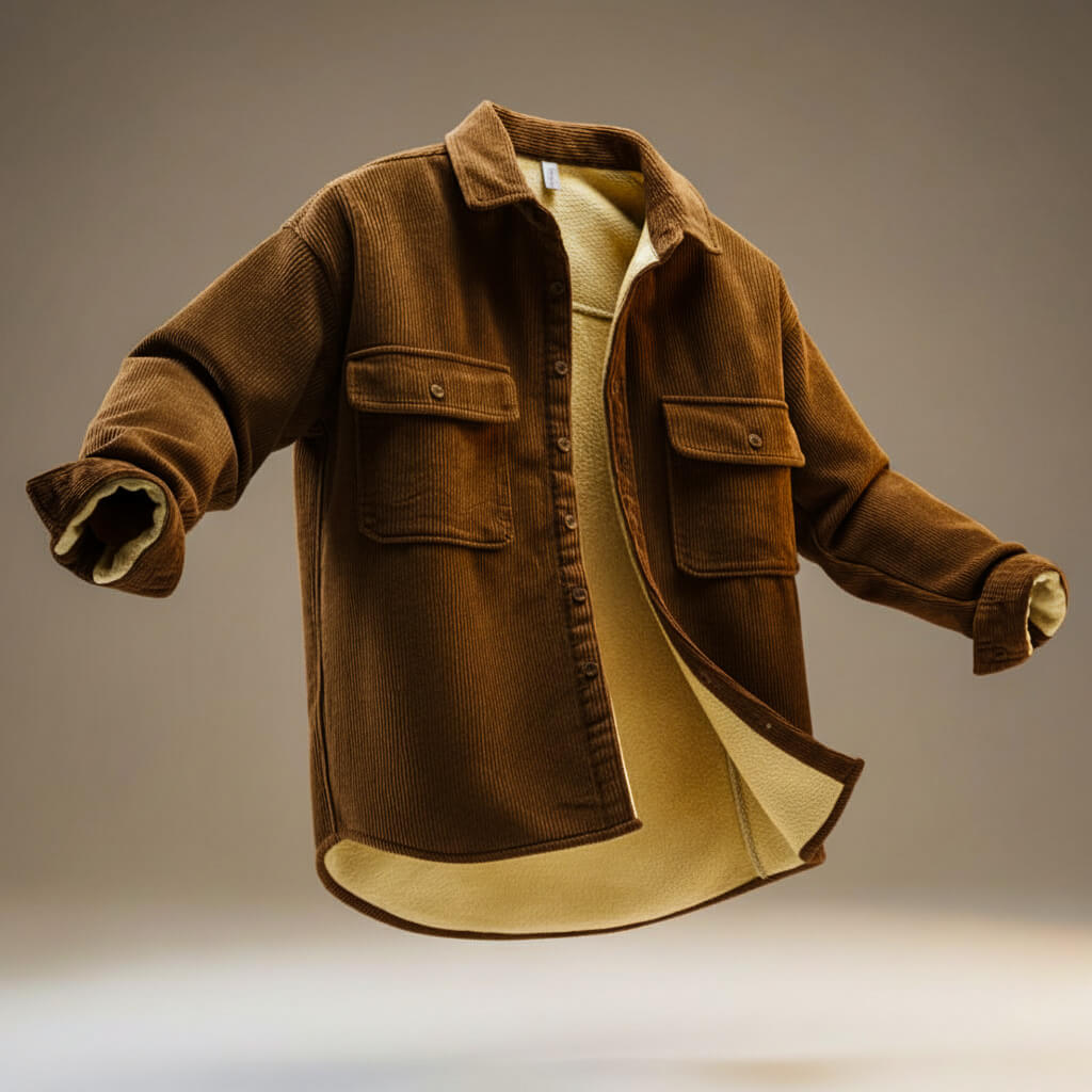 Luxury Textured Corduroy Coat