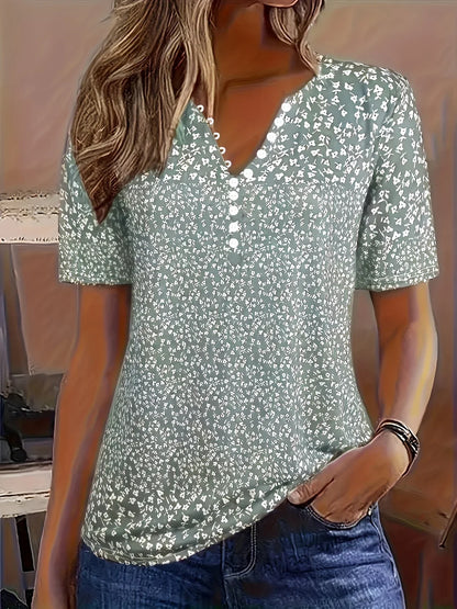 Women's V-Neck Short Sleeve Casual