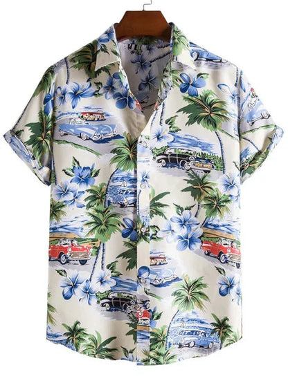 Men's Hawaiian Shirt 3D Flower Print Vibrant