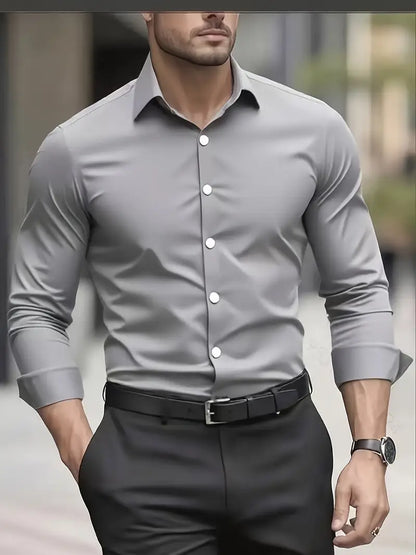 Men's Long Sleeve Button Down Dress Shirt