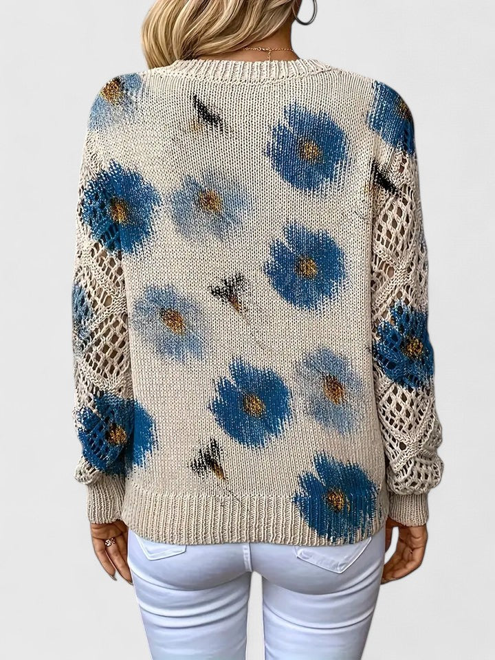 Elegant Women's Floral Pattern Sweater