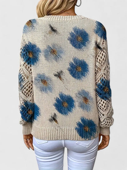 Elegant Women's Floral Pattern Sweater