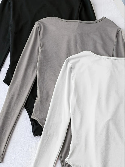 Women's Long Sleeve Bodysuits 3-Pack