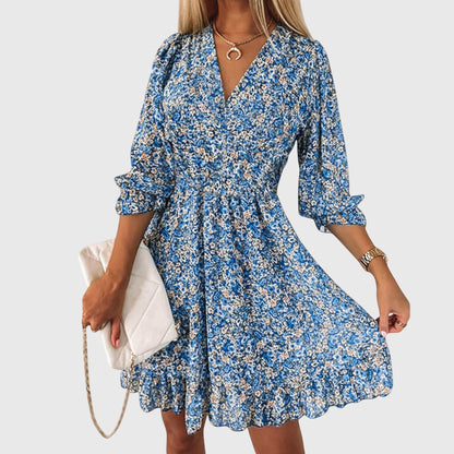 Floral V-Neck Women's Midi Sundress