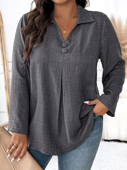 Image of Deborah | Women's Long Sleeve Button Front Blouse