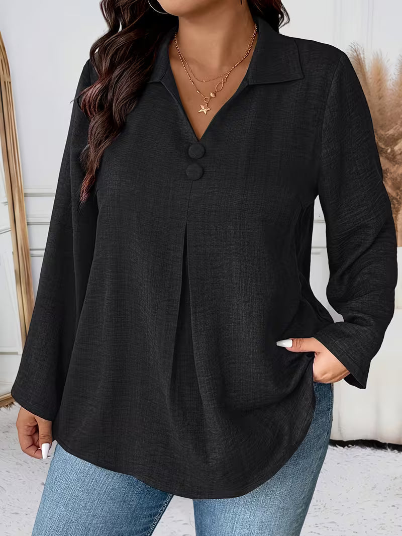 Image of Deborah | Women's Long Sleeve Button Front Blouse