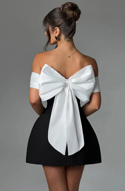 Women's Mini Dress Modern Bow Detail