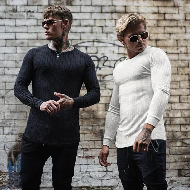 Image of Derrick | Men's Long Sleeve Ribbed Sweater