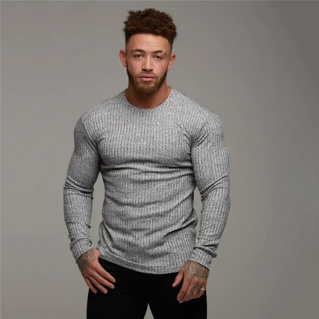 Image of Derrick | Men's Long Sleeve Ribbed Sweater