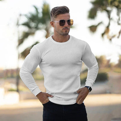 Image of Derrick | Men's Long Sleeve Ribbed Sweater