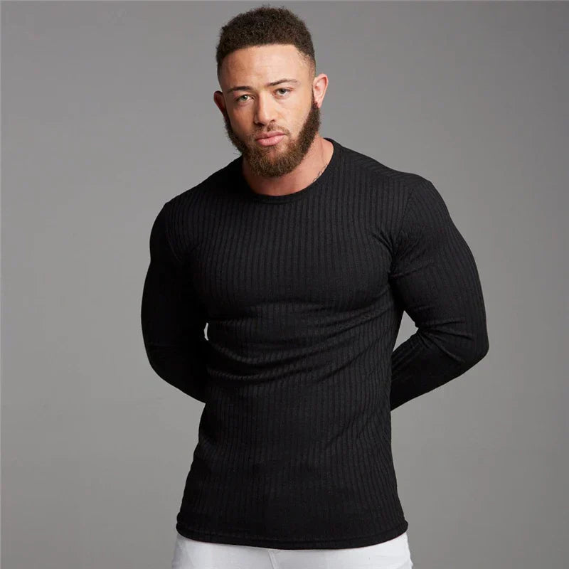 Image of Derrick | Men's Long Sleeve Ribbed Sweater
