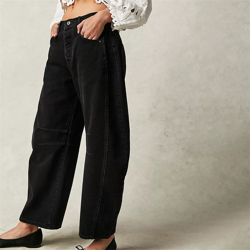 Comfy Women's High Waist Wide Leg Jeans Loose Fit Denim