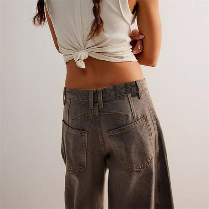 Comfy Women's High Waist Wide Leg Jeans Loose Fit Denim