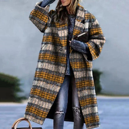 Women's Long Autumn Coat Warm Wool Blend